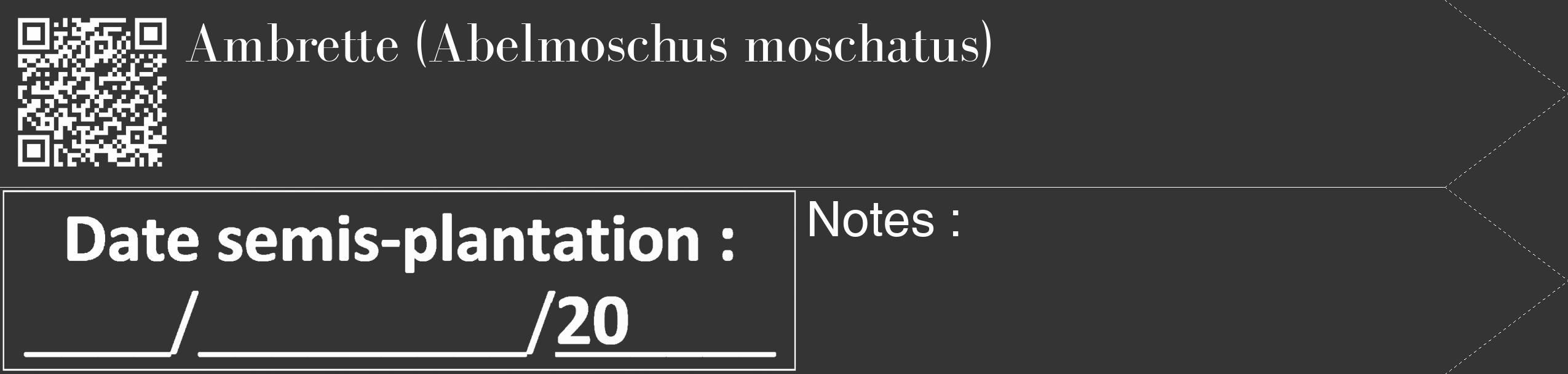 Étiquette de : Abelmoschus moschatus - format c - style blanche46_simple_simplebod avec qrcode et comestibilité