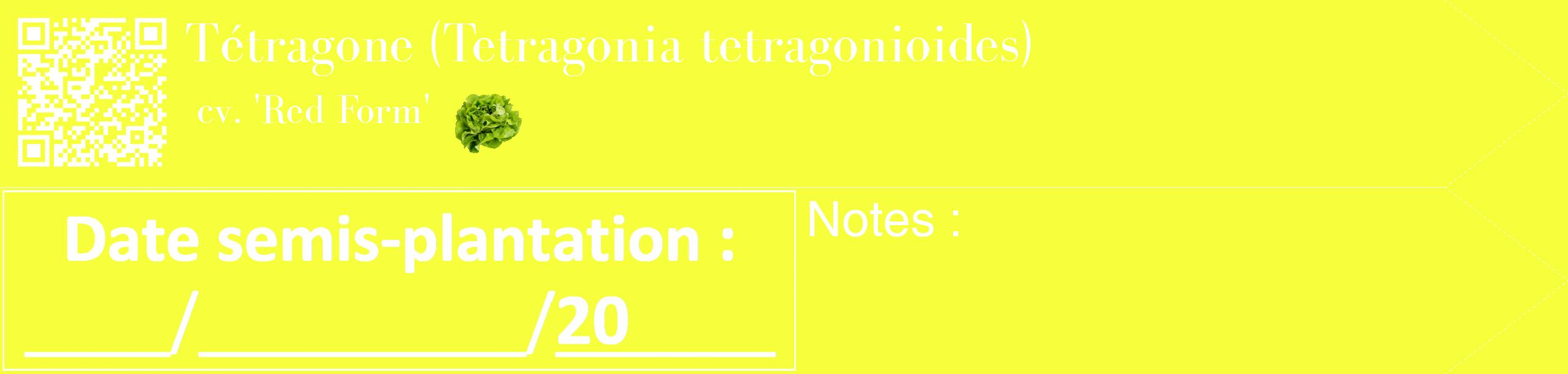 Étiquette de : Tetragonia tetragonioides cv. 'Red Form' - format c - style blanche18_simple_simplebod avec qrcode et comestibilité simplifiée