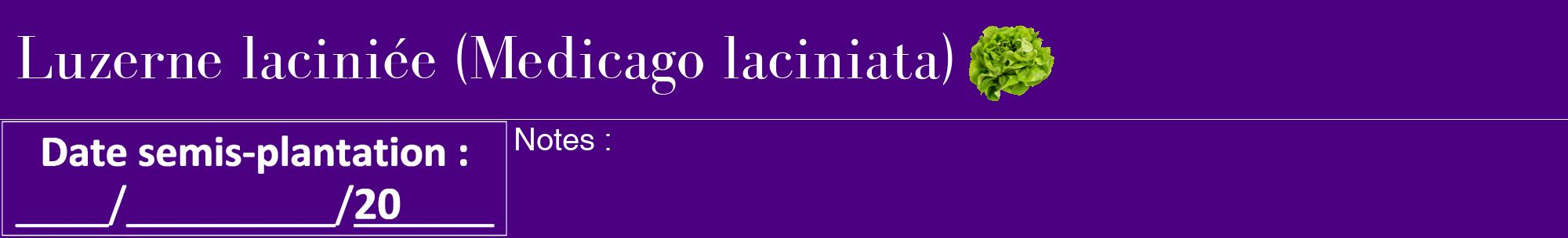 Étiquette de : Medicago laciniata - format a - style blanche47bod avec comestibilité simplifiée