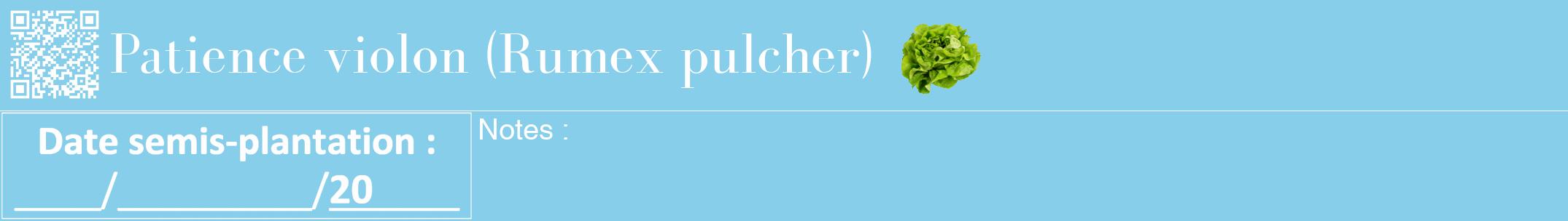Étiquette de : Rumex pulcher - format a - style blanche1bod avec qrcode et comestibilité simplifiée
