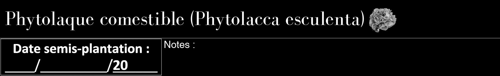 Étiquette de : Phytolacca esculenta - format a - style blanche59bod avec comestibilité simplifiée