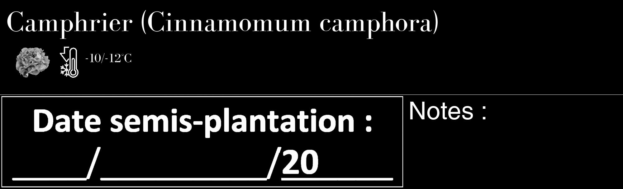 Étiquette de : Cinnamomum camphora - format c - style blanche59_basique_basiquebod avec comestibilité simplifiée