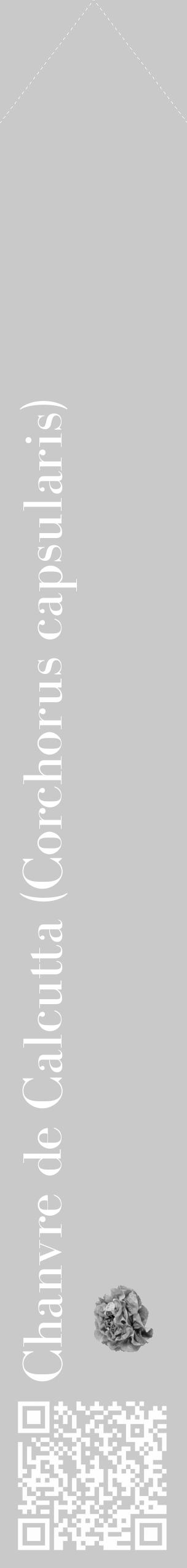 Étiquette de : Corchorus capsularis - format c - style blanche54_simple_simplebod avec qrcode et comestibilité simplifiée - position verticale