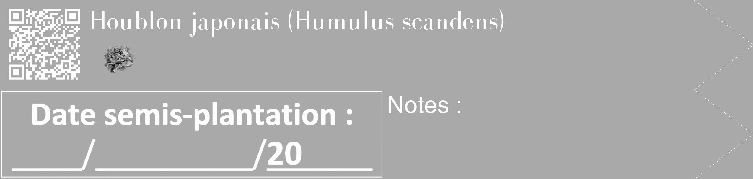 Étiquette de : Humulus scandens - format c - style blanche13_simple_simplebod avec qrcode et comestibilité simplifiée
