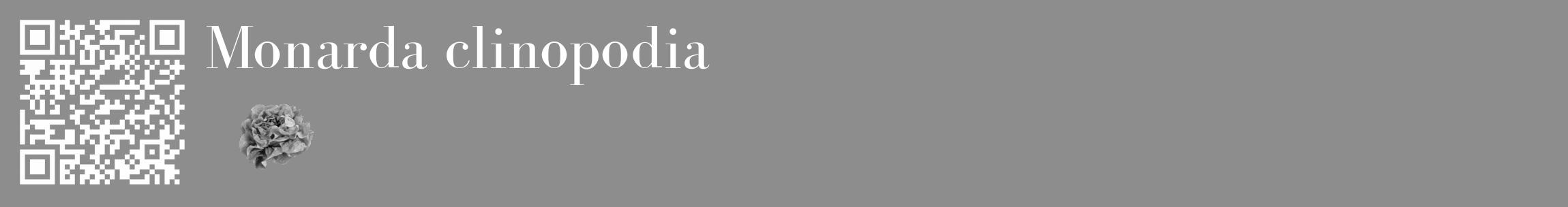 Étiquette de : Monarda clinopodia - format c - style blanche2_basique_basiquebod avec qrcode et comestibilité simplifiée