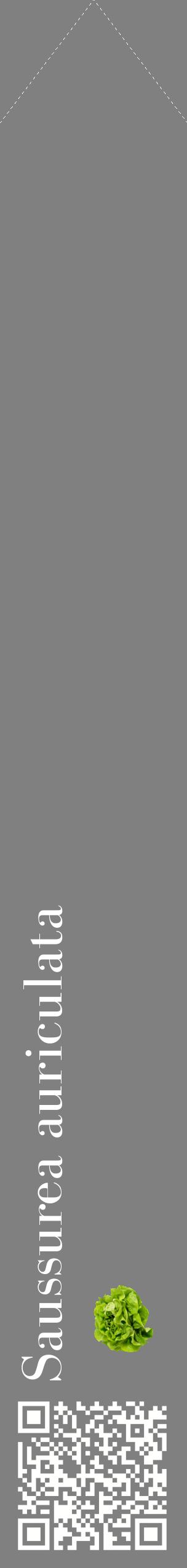 Étiquette de : Saussurea auriculata - format c - style blanche57_simplebod avec qrcode et comestibilité simplifiée