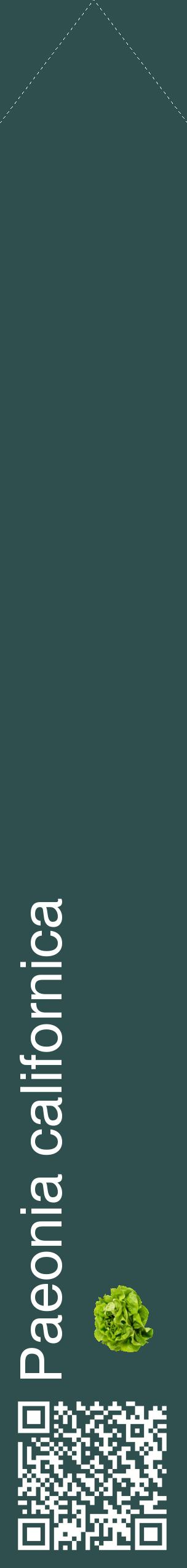Étiquette de : Paeonia californica - format c - style blanche58_simplehel avec qrcode et comestibilité simplifiée