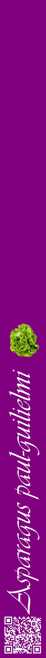 Étiquette de : Asparagus paul-guilielmi - format a - style blanche46viv avec qrcode et comestibilité simplifiée