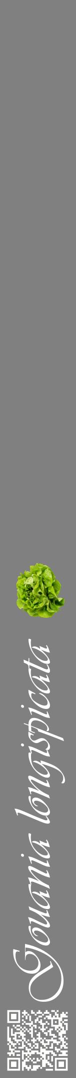 Étiquette de : Gouania longispicata - format a - style blanche57viv avec qrcode et comestibilité simplifiée