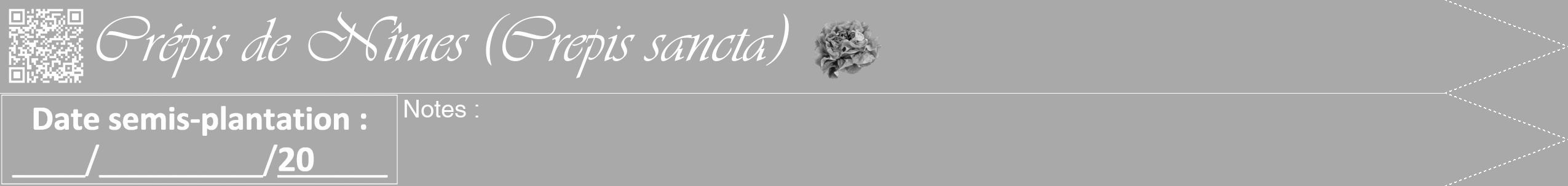 Étiquette de : Crepis sancta - format b - style blanche13viv avec qrcode et comestibilité simplifiée