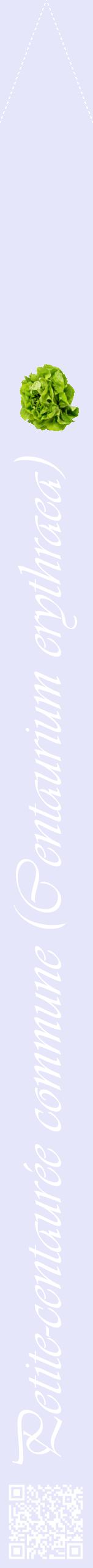 Étiquette de : Centaurium erythraea - format b - style blanche55viv avec qrcode et comestibilité simplifiée