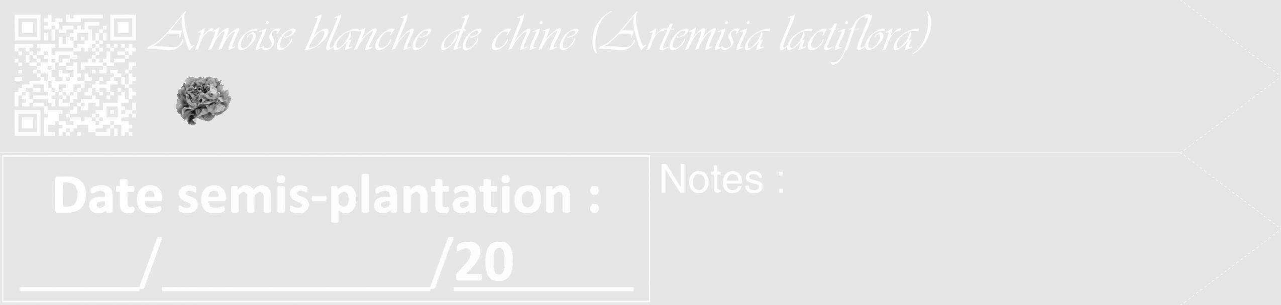 Étiquette de : Artemisia lactiflora - format c - style blanche18_simple_simpleviv avec qrcode et comestibilité simplifiée