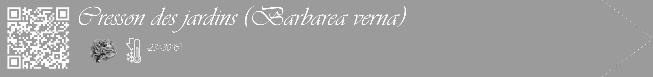 Étiquette de : Barbarea verna - format c - style blanche52_simple_simpleviv avec qrcode et comestibilité simplifiée