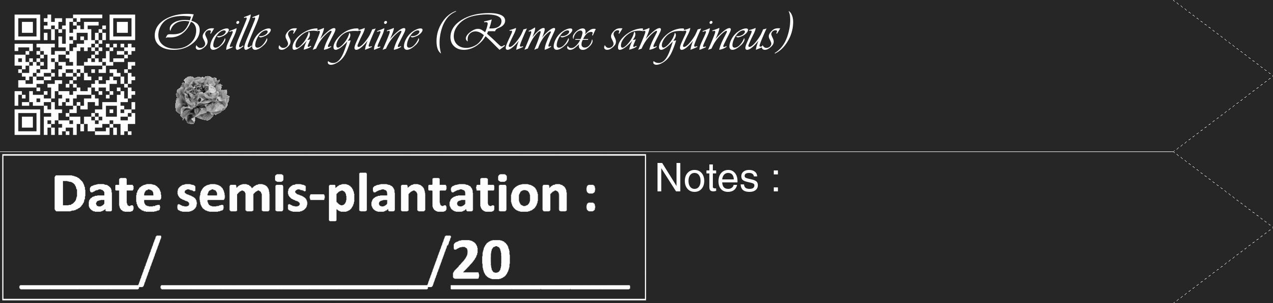 Étiquette de : Rumex sanguineus - format c - style blanche29_simple_simpleviv avec qrcode et comestibilité simplifiée