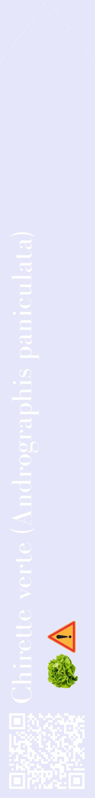 Étiquette de : Andrographis paniculata - format c - style blanche55_simplebod avec qrcode et comestibilité simplifiée