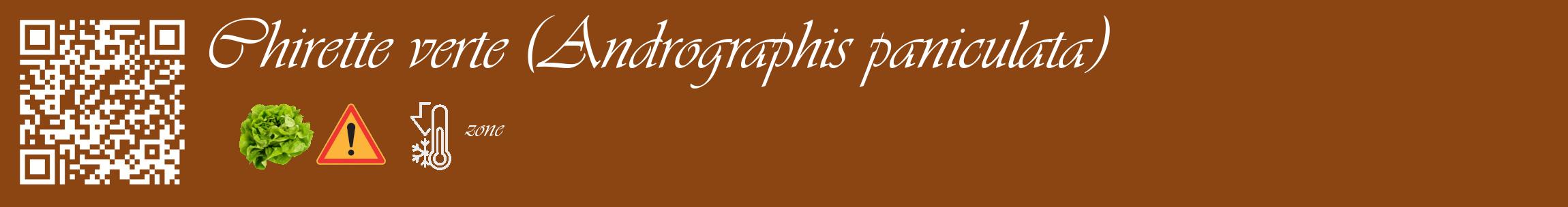 Étiquette de : Andrographis paniculata - format c - style blanche30_basique_basiqueviv avec qrcode et comestibilité simplifiée