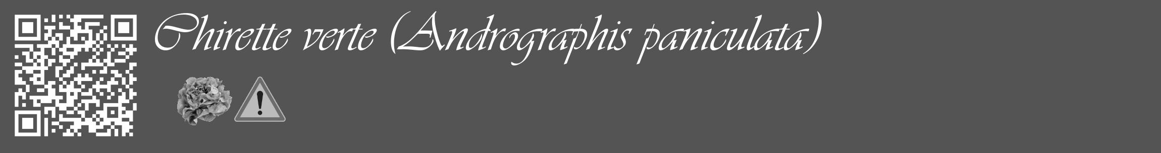 Étiquette de : Andrographis paniculata - format c - style blanche30_basique_basiqueviv avec qrcode et comestibilité simplifiée