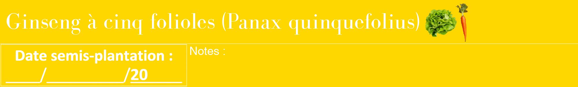Étiquette de : Panax quinquefolius - format a - style blanche21bod avec comestibilité simplifiée