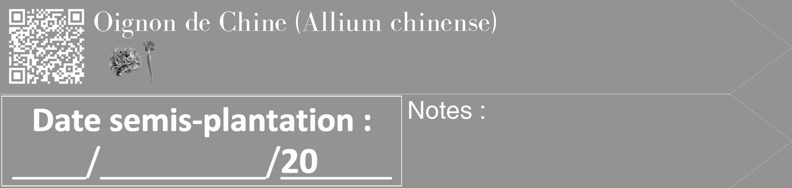 Étiquette de : Allium chinense - format c - style blanche44_simple_simplebod avec qrcode et comestibilité simplifiée