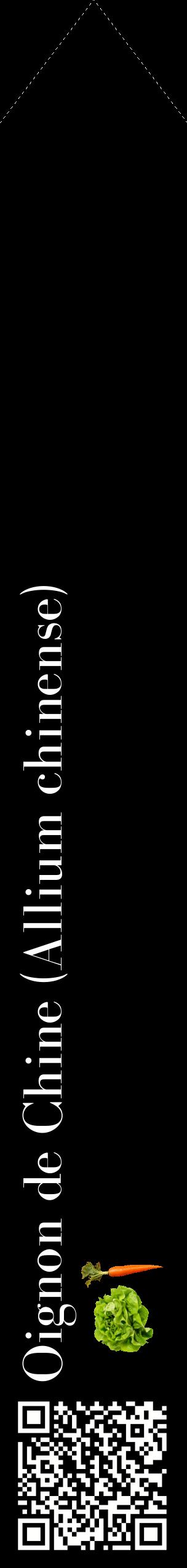 Étiquette de : Allium chinense - format c - style blanche59_simplebod avec qrcode et comestibilité simplifiée