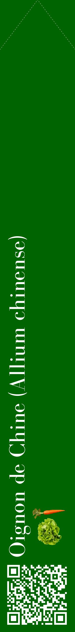 Étiquette de : Allium chinense - format c - style blanche8_simplebod avec qrcode et comestibilité simplifiée