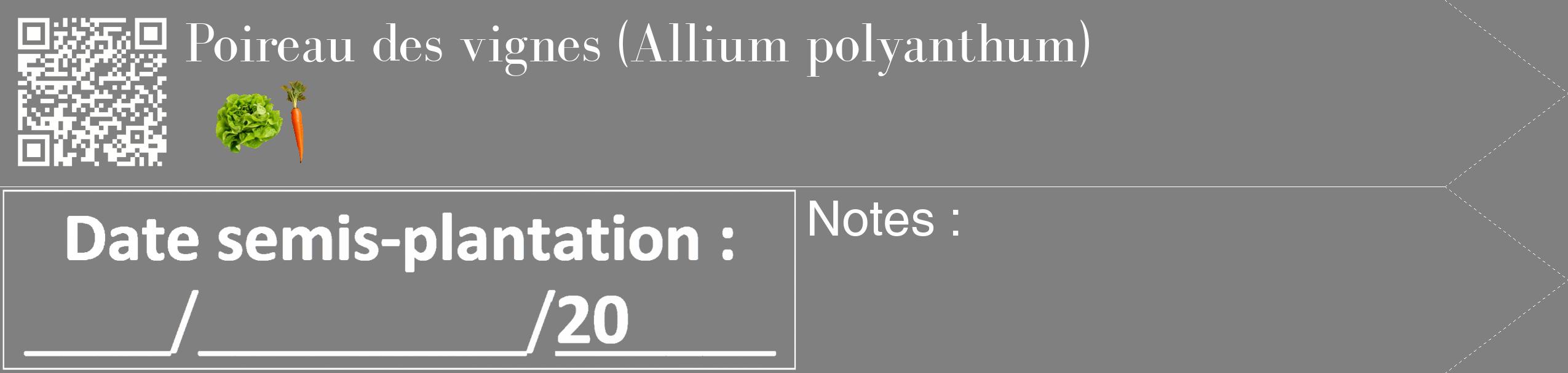 Étiquette de : Allium polyanthum - format c - style blanche57_simple_simplebod avec qrcode et comestibilité simplifiée