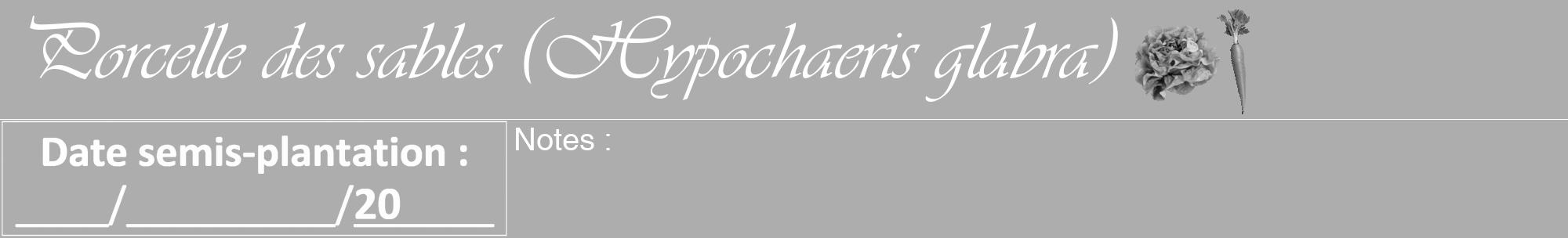 Étiquette de : Hypochaeris glabra - format a - style blanche22viv avec comestibilité simplifiée