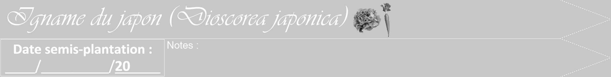 Étiquette de : Dioscorea japonica - format b - style blanche15viv avec comestibilité simplifiée