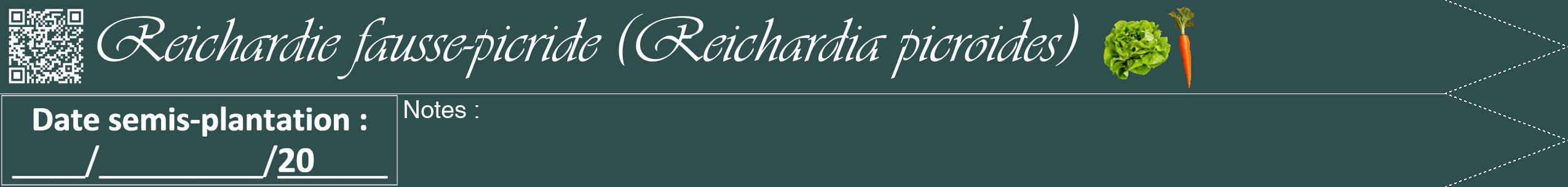 Étiquette de : Reichardia picroides - format b - style blanche58viv avec qrcode et comestibilité simplifiée
