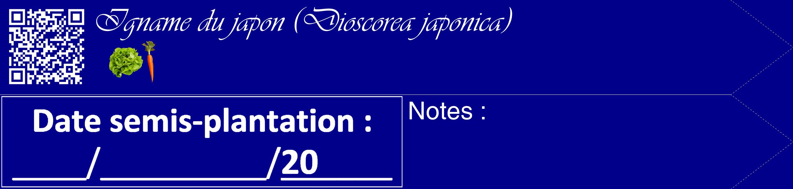 Étiquette de : Dioscorea japonica - format c - style blanche7_simple_simpleviv avec qrcode et comestibilité simplifiée