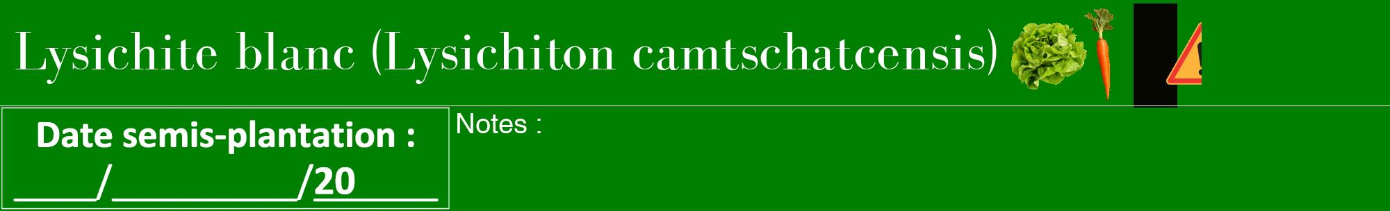 Étiquette de : Lysichiton camtschatcensis - format a - style blanche9bod avec comestibilité simplifiée