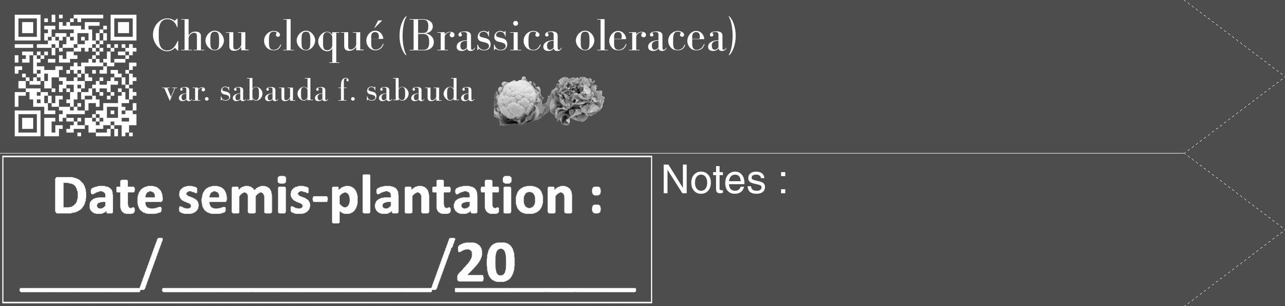 Étiquette de : Brassica oleracea var. sabauda f. sabauda - format c - style blanche28_simple_simplebod avec qrcode et comestibilité simplifiée