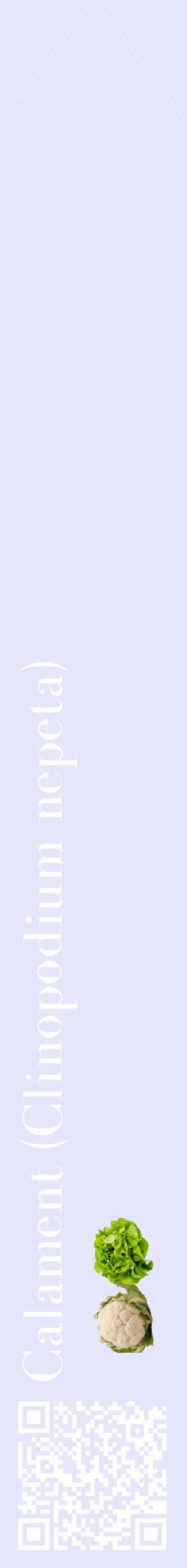 Étiquette de : Clinopodium nepeta - format c - style blanche55_simplebod avec qrcode et comestibilité simplifiée