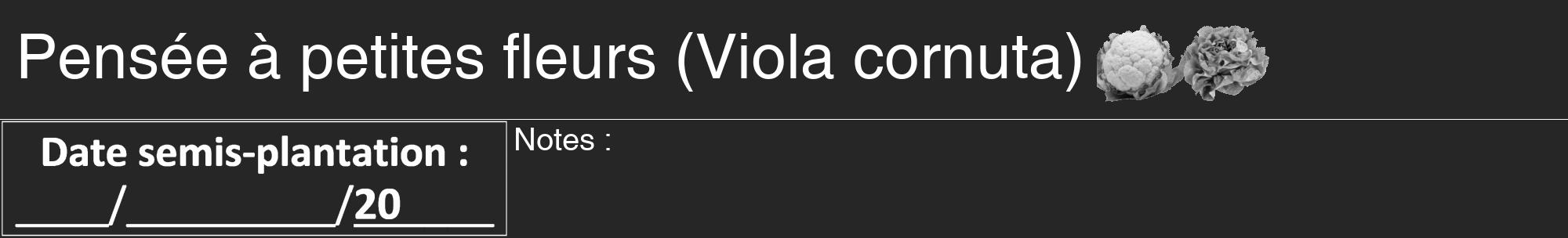 Étiquette de : Viola cornuta - format a - style blanche29hel avec comestibilité simplifiée