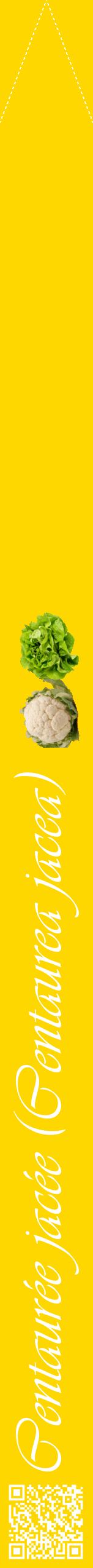 Étiquette de : Centaurea jacea - format b - style blanche21viv avec qrcode et comestibilité simplifiée