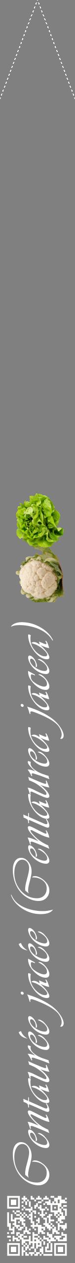 Étiquette de : Centaurea jacea - format b - style blanche57viv avec qrcode et comestibilité simplifiée