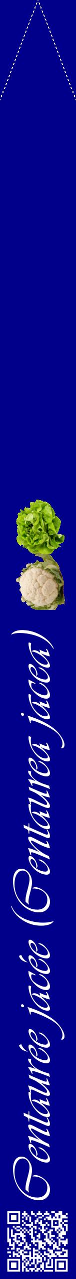 Étiquette de : Centaurea jacea - format b - style blanche7viv avec qrcode et comestibilité simplifiée