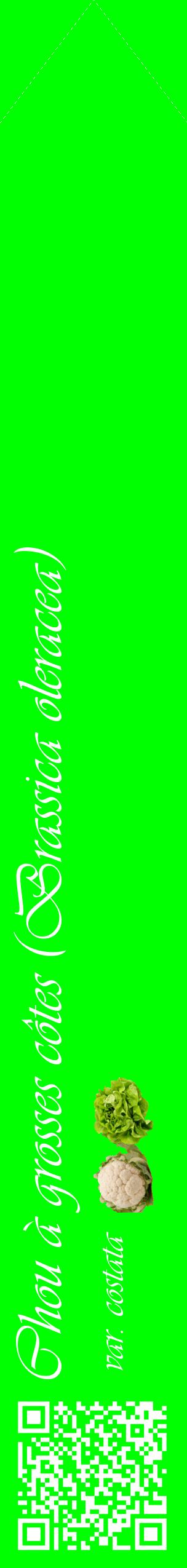 Étiquette de : Brassica oleracea var. costata - format c - style blanche16_simpleviv avec qrcode et comestibilité simplifiée