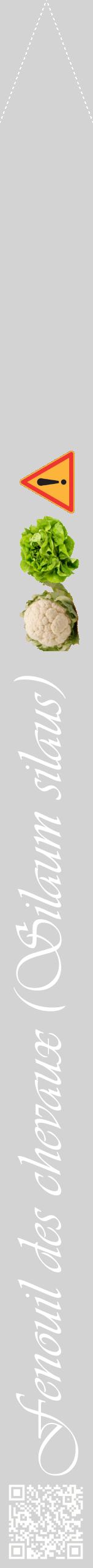 Étiquette de : Silaum silaus - format b - style blanche56viv avec qrcode et comestibilité simplifiée