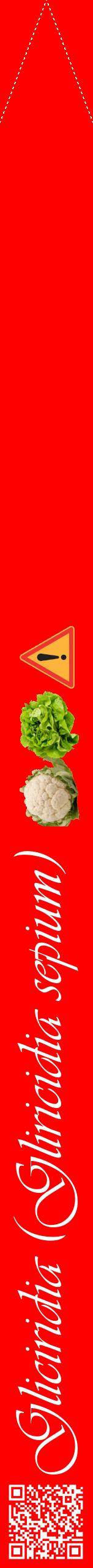 Étiquette de : Gliricidia sepium - format b - style blanche27viv avec qrcode et comestibilité simplifiée