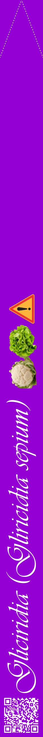 Étiquette de : Gliricidia sepium - format b - style blanche48viv avec qrcode et comestibilité simplifiée