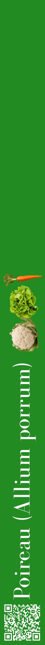 Étiquette de : Allium porrum - format a - style blanche10bod avec qrcode et comestibilité simplifiée