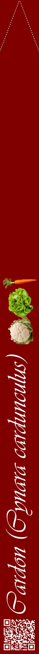 Étiquette de : Cynara cardunculus - format b - style blanche29viv avec qrcode et comestibilité simplifiée
