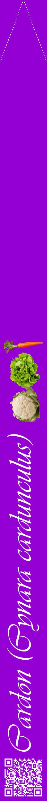 Étiquette de : Cynara cardunculus - format b - style blanche48viv avec qrcode et comestibilité simplifiée
