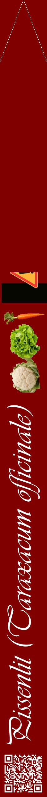 Étiquette de : Taraxacum officinale - format b - style blanche29viv avec qrcode et comestibilité simplifiée