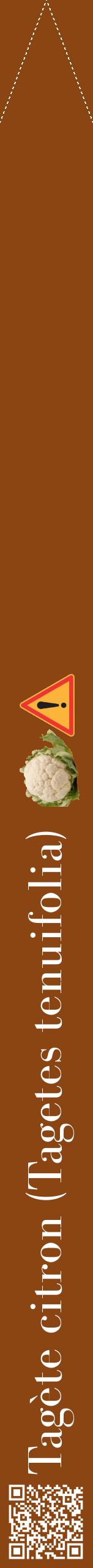 Étiquette de : Tagetes tenuifolia - format b - style blanche30bod avec qrcode et comestibilité simplifiée
