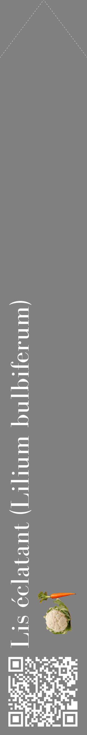 Étiquette de : Lilium bulbiferum - format c - style blanche57_simplebod avec qrcode et comestibilité simplifiée