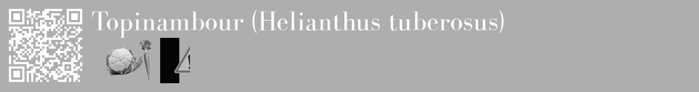 Étiquette de : Helianthus tuberosus - format c - style blanche53_basique_basiquebod avec qrcode et comestibilité simplifiée