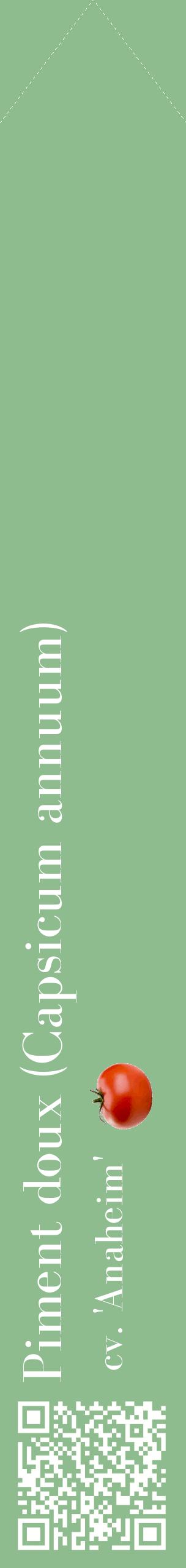 Étiquette de : Capsicum annuum cv. 'Anaheim' - format c - style blanche13_simplebod avec qrcode et comestibilité simplifiée