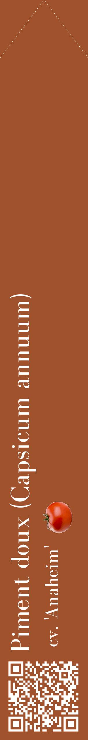 Étiquette de : Capsicum annuum cv. 'Anaheim' - format c - style blanche32_simplebod avec qrcode et comestibilité simplifiée